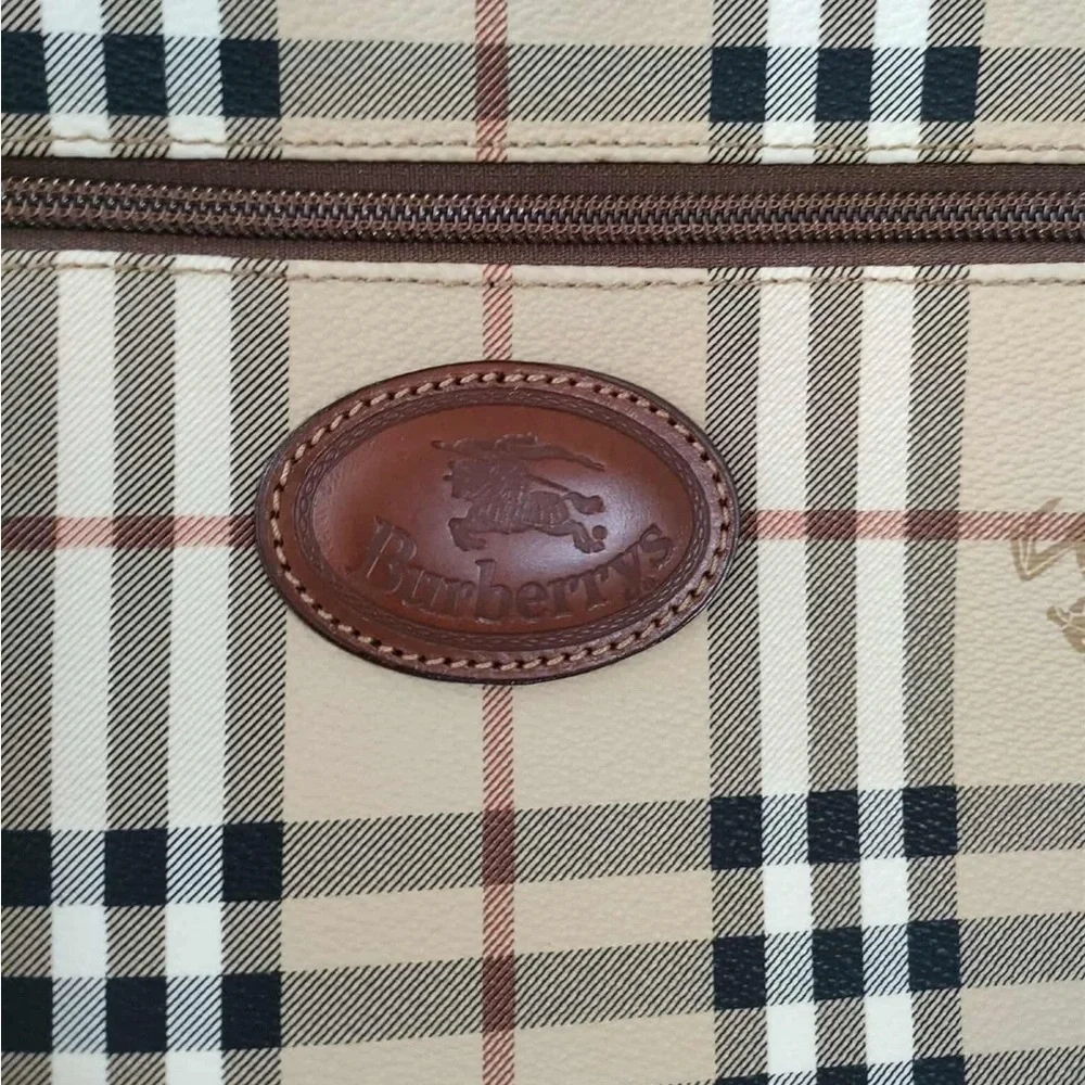 Burberry Tan and Brown Plaid Briefcase